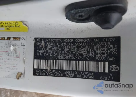 2010 Toyota Corolla Le z USA, uszkodzony, nr VIN JTDBU4EE3A9095076